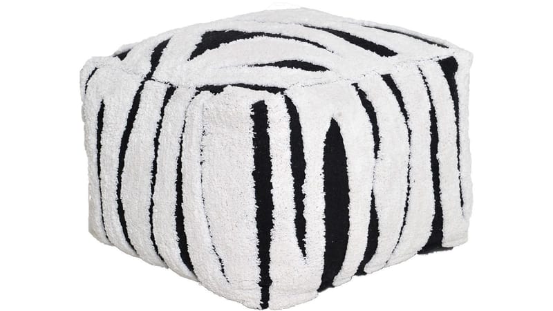 Mirello puff 50 cm, Hvit/svart