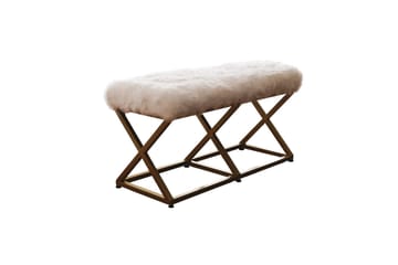 Murmu Sittekrakk 100 cm - Gull/Hvit - Møbler - Stoler - Krakk - Fotskammel