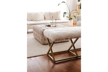 Murmu Sittekrakk 100 cm - Gull/Hvit - Møbler - Stoler - Krakk - Fotskammel