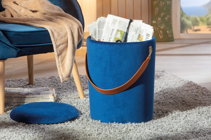 Nakisha Krakk - Blå - Møbler - Stoler - Krakk