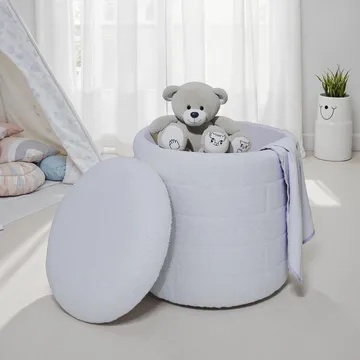 Navik oppbevaringspuff 40x40x45 cm med avtakbart lokk - hvit - Møbler - Stoler - Krakk - Puff