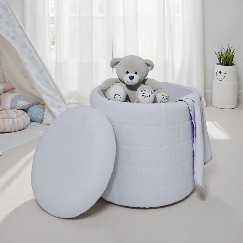 Navik oppbevaringspuff 40x40x45 cm med avtakbart lokk - hvit - Møbler - Stoler - Krakk - Puff