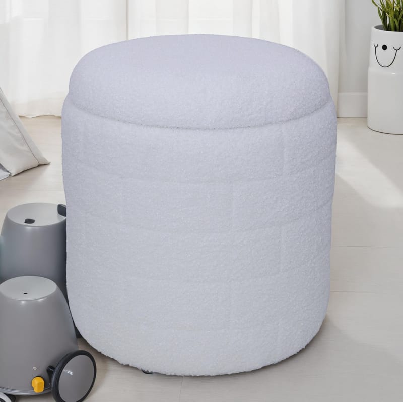 Navik oppbevaringspuff 40x40x45 cm med avtakbart lokk - hvit - Møbler - Stoler - Krakk - Puff