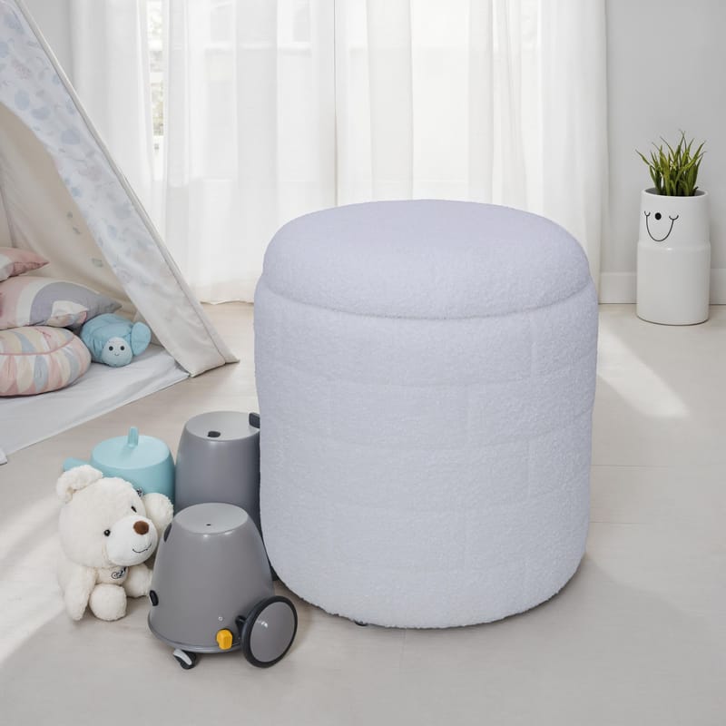 Navik oppbevaringspuff 40x40x45 cm med avtakbart lokk - hvit - Møbler - Stoler - Krakk - Puff