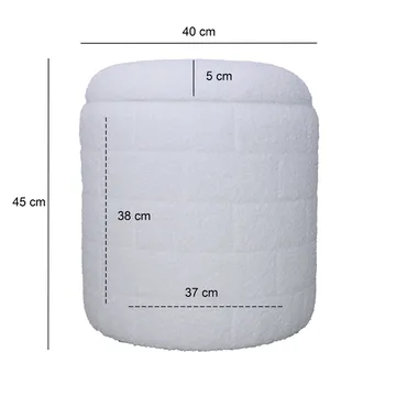 Navik oppbevaringspuff 40x40x45 cm med avtakbart lokk - hvit - Møbler - Stoler - Krakk - Puff