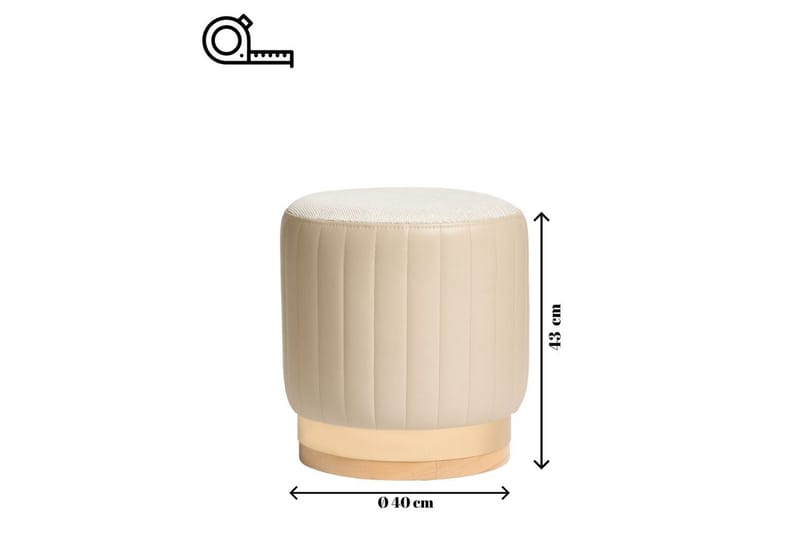 Neylor Fotpall 40 cm - Beige - Møbler - Stoler - Krakk - Fotskammel