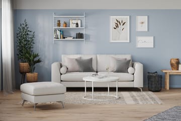 Ocean Lyx Fotskammel - Linbeige/Kromben - Møbler - Stoler - Krakk - Fotskammel
