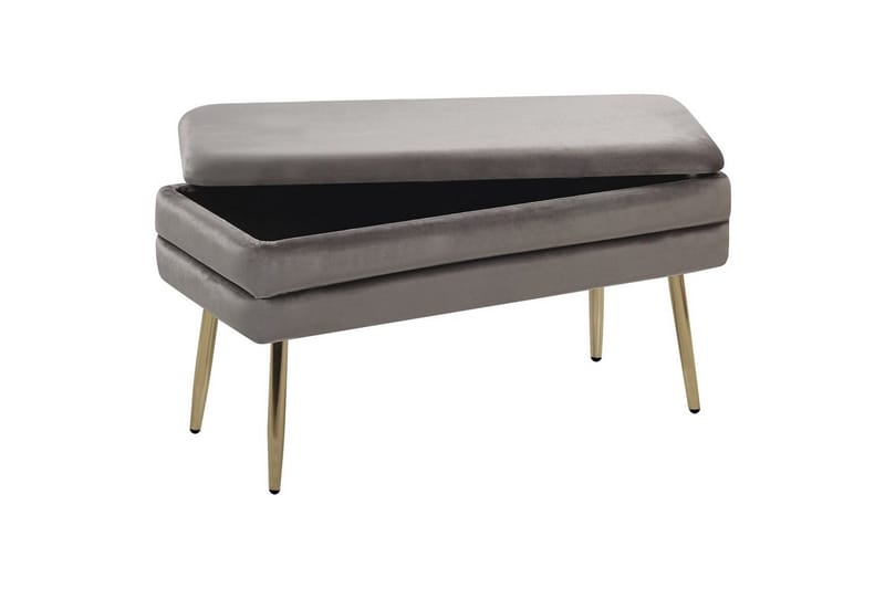 Oppbevaringsbenk Durham Grå - Grå - Møbler - Stoler - Krakk - Fotskammel