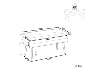 Oppbevaringsbenk Durham Grønn/gull - Grønn/gull - Møbler - Stoler - Krakk - Fotskammel