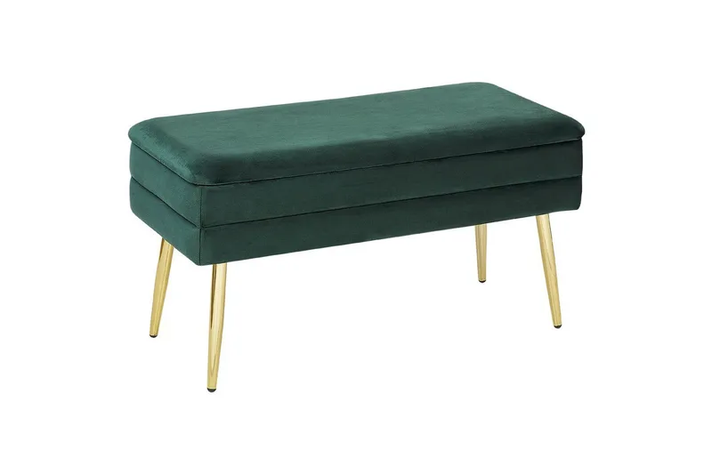 Oppbevaringsbenk Durham Grønn/gull, Grønn/gull