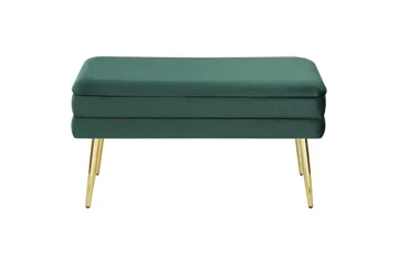 Oppbevaringsbenk Durham Grønn/gull - Grønn/gull - Møbler - Stoler - Krakk - Fotskammel