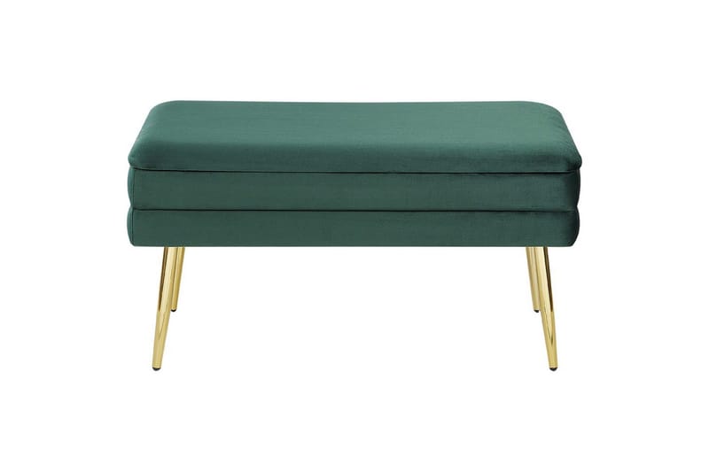 Oppbevaringsbenk Durham Grønn/gull - Grønn/gull - Møbler - Stoler - Krakk - Fotskammel