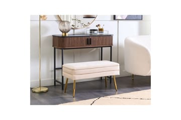 Oppbevaringsbenk Durham Hvitt/gull - Hvitt/gull - Møbler - Stoler - Krakk - Fotskammel