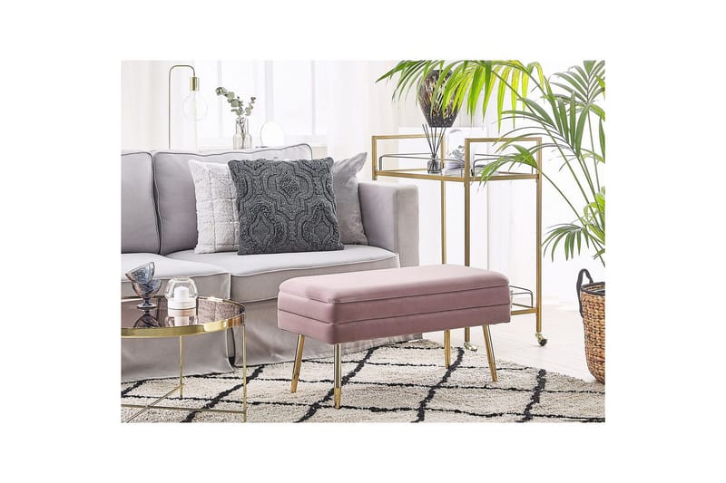 Oppbevaringsbenk Durham Rosa - Rosa - Møbler - Stoler - Krakk - Fotskammel