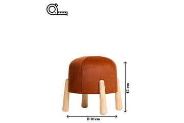 Orryn Fotpall 40 cm - Oransje/Natur - Møbler - Stoler - Krakk - Fotskammel