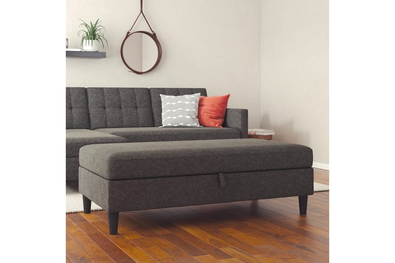 Osmaner/Krakk Hartford Antrasitt, Linstoffutseende (100 % polyester) - Antrasitt, Linstoffutseende (100 % polyester) - Møbler - Stoler - Krakk - Fotskammel