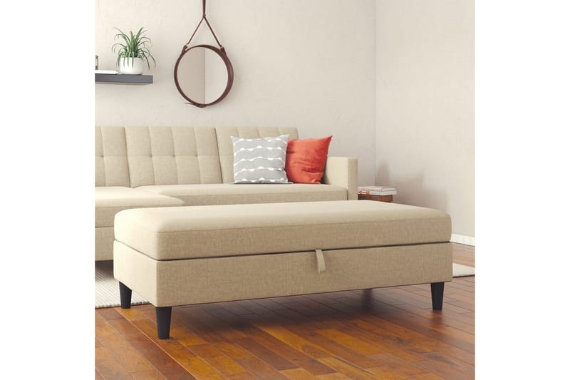 Osmaner/Krakk Hartford Brun, Linstoffutseende (100 % polyester) - Brun, Linstoffutseende (100 % polyester) - Møbler - Stoler - Krakk - Fotskammel