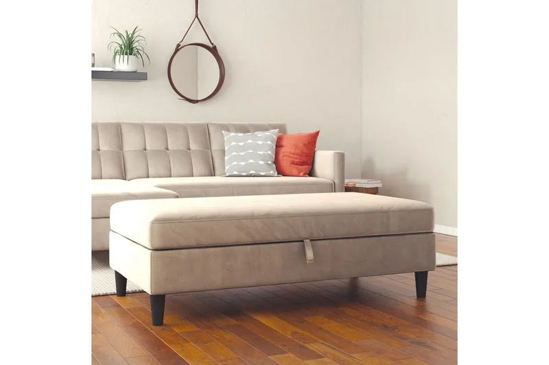 Osmaner/Krakk Hartford Taupe, Fløyel - Taupe, Fløyel - Møbler - Stoler - Krakk - Fotskammel