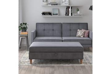 Osmaner/Krakk Lilly Antrasitt, Fløyel/Tre/Plast - Antrasitt, Fløyel/Tre/Plast - Møbler - Stoler - Krakk - Fotskammel