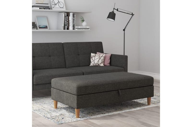 Osmaner/Krakk Lilly Antrasitt, Lin - Antrasitt, Lin - Møbler - Stoler - Krakk - Fotskammel