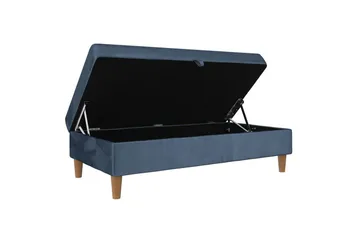 Osmaner/Krakk Lilly Blå, Fløyel/Tre/Plast - Blå, Fløyel/Tre/Plast - Møbler - Stoler - Krakk - Fotskammel