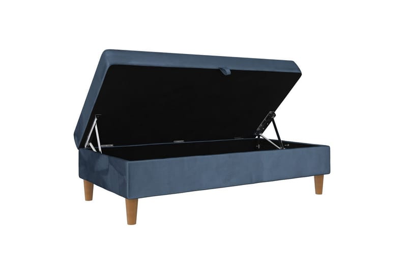 Osmaner/Krakk Lilly Blå, Fløyel/Tre/Plast - Blå, Fløyel/Tre/Plast - Møbler - Stoler - Krakk - Fotskammel