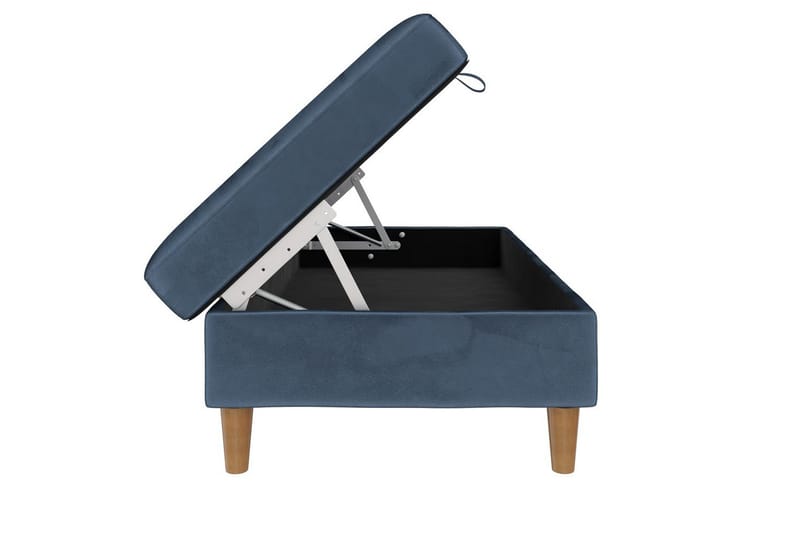 Osmaner/Krakk Lilly Blå, Fløyel/Tre/Plast - Blå, Fløyel/Tre/Plast - Møbler - Stoler - Krakk - Fotskammel