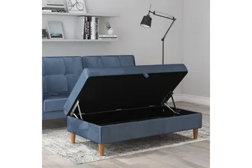 Osmaner/Krakk Lilly Blå, Fløyel/Tre/Plast - Blå, Fløyel/Tre/Plast - Møbler - Stoler - Krakk - Fotskammel