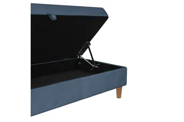 Osmaner/Krakk Lilly Blå, Fløyel/Tre/Plast - Blå, Fløyel/Tre/Plast - Møbler - Stoler - Krakk - Fotskammel