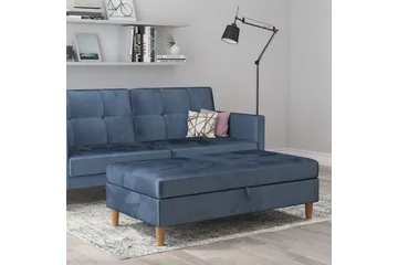 Osmaner/Krakk Lilly Blå, Fløyel/Tre/Plast - Blå, Fløyel/Tre/Plast - Møbler - Stoler - Krakk - Fotskammel