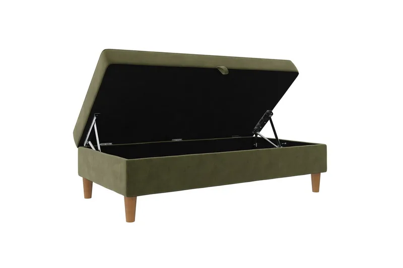 Osmaner/Krakk Lilly Olivengrønn, Fløyel/Tre/Plast - Olivengrønn, Fløyel/Tre/Plast - Møbler - Stoler - Krakk - Fotskammel