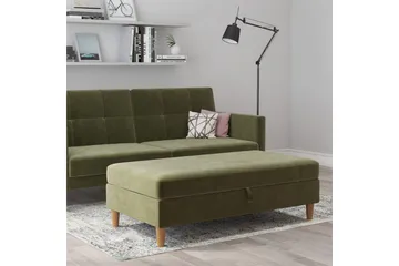 Osmaner/Krakk Lilly Olivengrønn, Fløyel/Tre/Plast - Olivengrønn, Fløyel/Tre/Plast - Møbler - Stoler - Krakk - Fotskammel