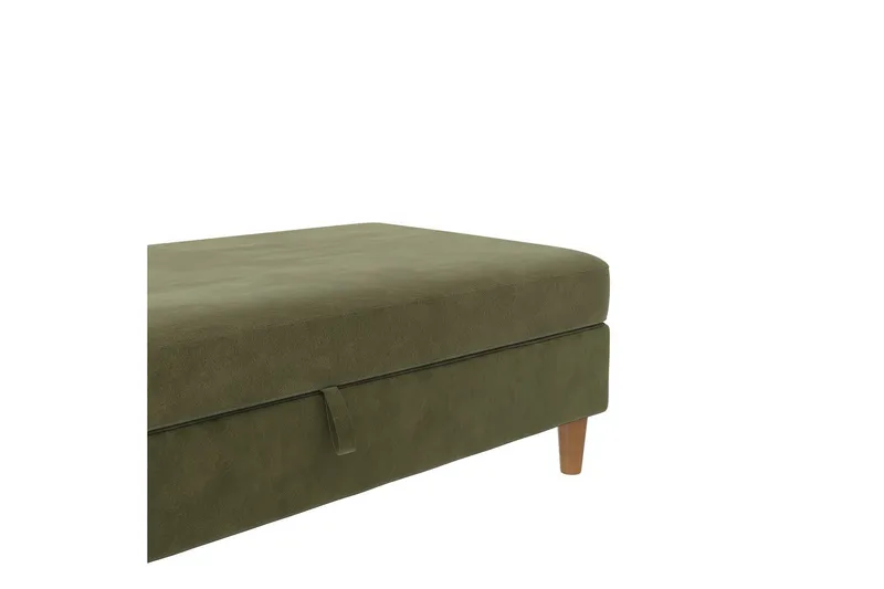Osmaner/Krakk Lilly Olivengrønn, Fløyel/Tre/Plast - Olivengrønn, Fløyel/Tre/Plast - Møbler - Stoler - Krakk - Fotskammel