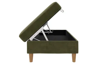 Osmaner/Krakk Lilly Olivengrønn, Fløyel/Tre/Plast - Olivengrønn, Fløyel/Tre/Plast - Møbler - Stoler - Krakk - Fotskammel