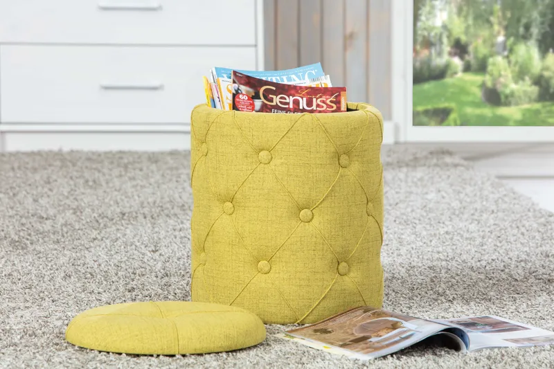 Ozie Krakk - Gul/Grønn - Møbler - Stoler - Krakk