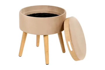 Pall Neely Beige - Beige - Møbler - Stoler - Krakk - Fotskammel