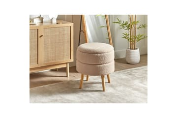 Pall Okaton Beige/lyst tre - Beige/lyst tre - Møbler - Stoler - Krakk - Fotskammel