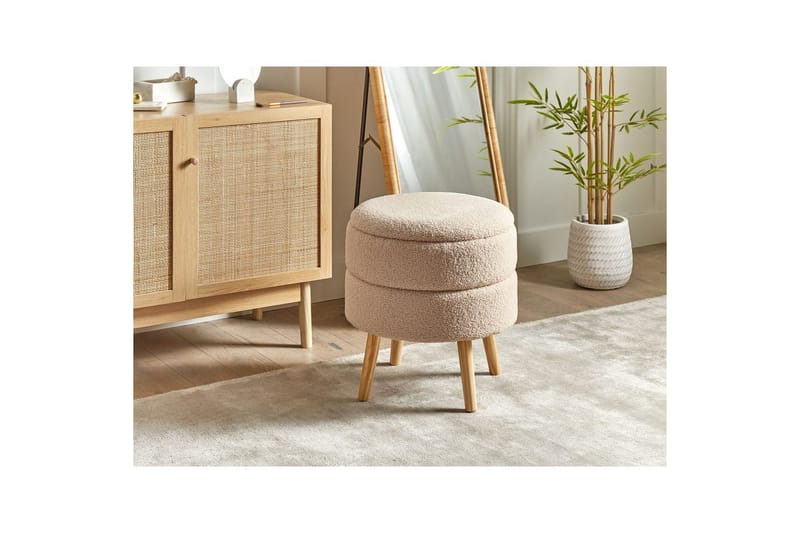 Pall Okaton Beige/lyst tre - Beige/lyst tre - Møbler - Stoler - Krakk - Fotskammel