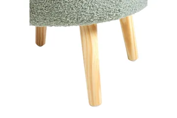 Pall Okaton Grønn/lyst tre - Grønn/lyst tre - Møbler - Stoler - Krakk - Fotskammel