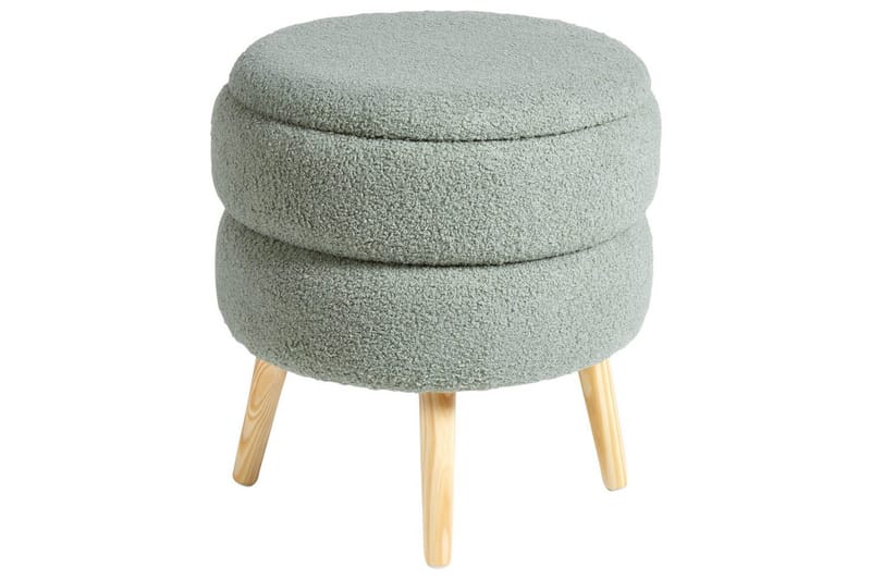 Pall Okaton Grønn/lyst tre - Grønn/lyst tre - Møbler - Stoler - Krakk - Fotskammel