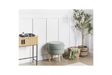 Pall Okaton Grønn/lyst tre - Grønn/lyst tre - Møbler - Stoler - Krakk - Fotskammel