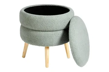 Pall Okaton Grønn/lyst tre - Grønn/lyst tre - Møbler - Stoler - Krakk - Fotskammel