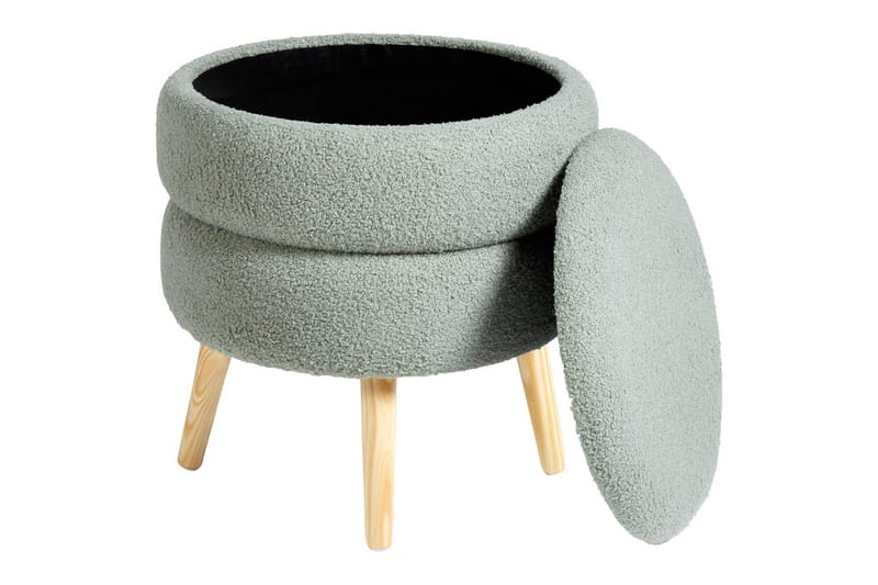 Pall Okaton Grønn/lyst tre - Grønn/lyst tre - Møbler - Stoler - Krakk - Fotskammel