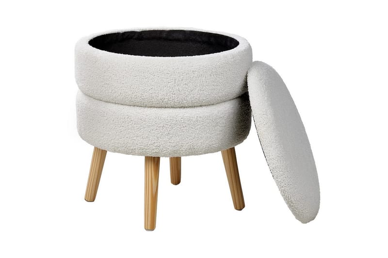 Pall Okaton Hvit/lyst tre - Hvit/lyst tre - Møbler - Stoler - Krakk - Fotskammel