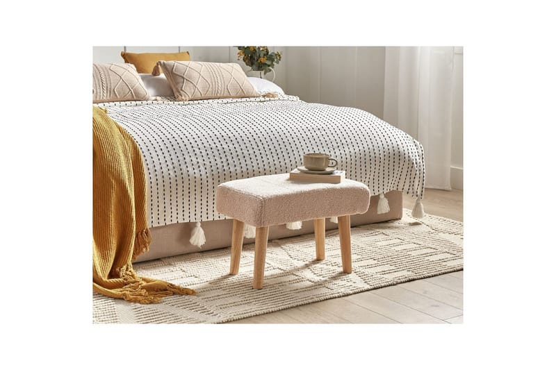 Pall Takoma Beige/lyst tre - Beige/lyst tre - Møbler - Stoler - Krakk - Fotskammel