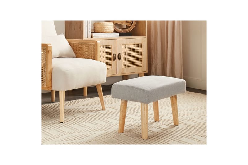 Pall Takoma II Grå/lyst tre - Grå/lyst tre - Møbler - Stoler - Krakk - Fotskammel