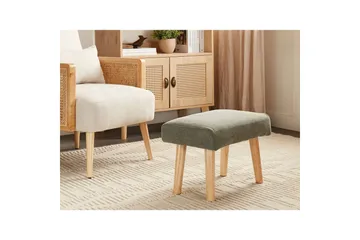 Pall Takoma II Grønn/lyst tre - Grønn/lyst tre - Møbler - Stoler - Krakk - Fotskammel