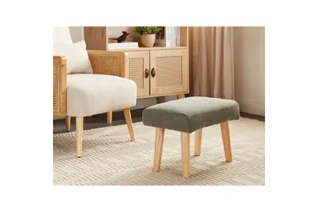 Pall Takoma II Grønn/lyst tre - Grønn/lyst tre - Møbler - Stoler - Krakk - Fotskammel