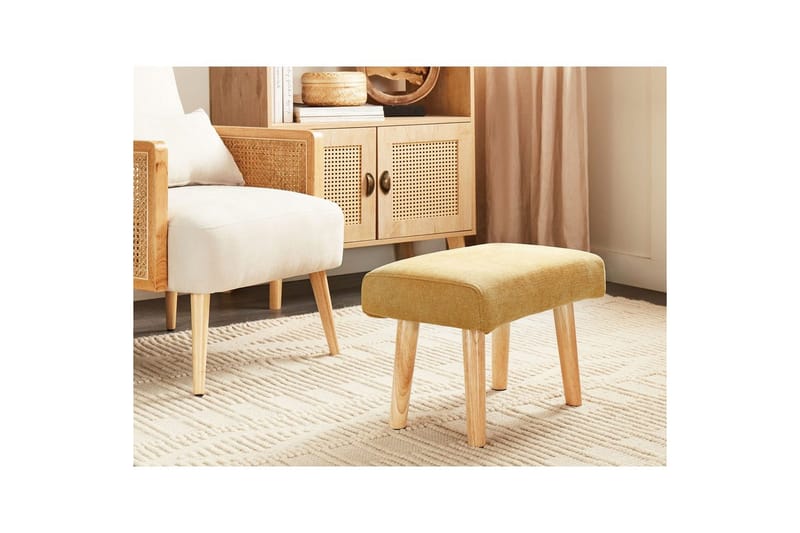 Pall Takoma II Gul/lys tre - Gul/lys tre - Møbler - Stoler - Krakk - Fotskammel
