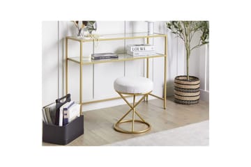 Pall Presho Hvitt/gull - Hvitt/gull - Møbler - Stoler - Krakk - Fotskammel